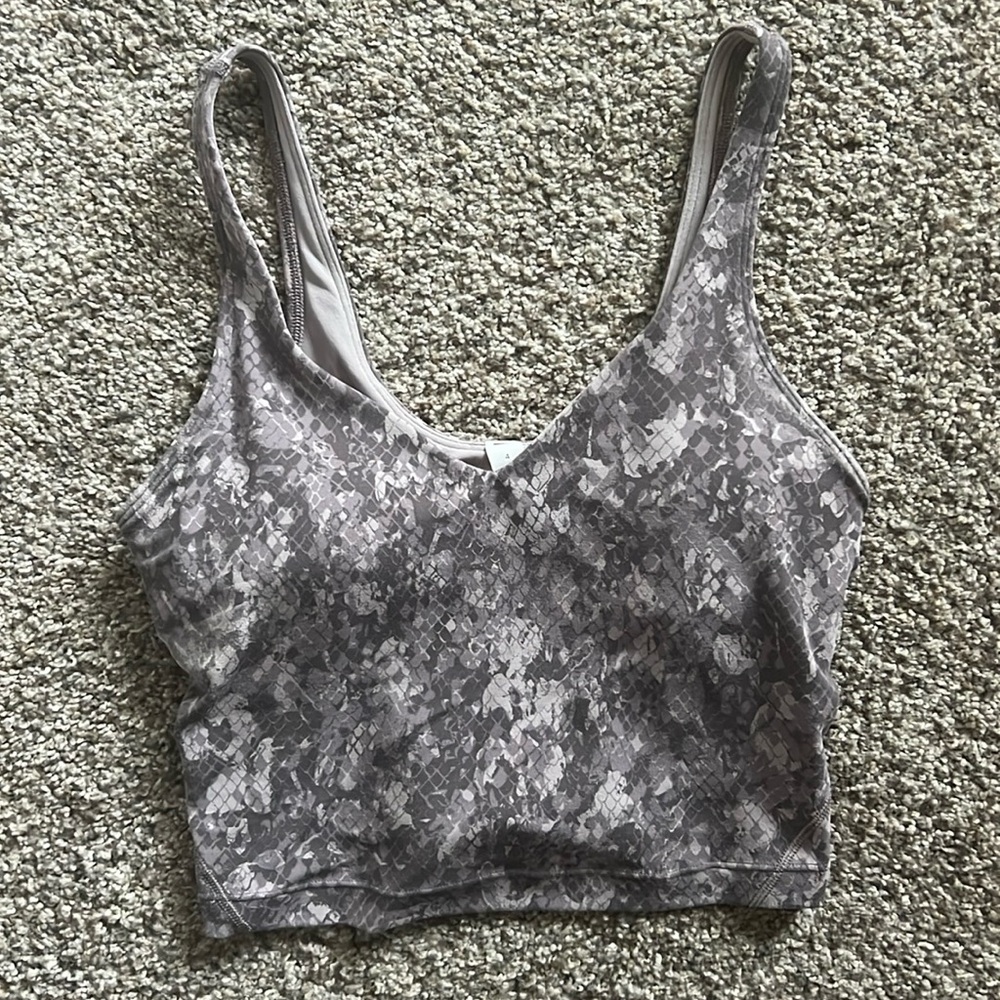 Lululemon align tank top, size 4, snake skin pattern, gray